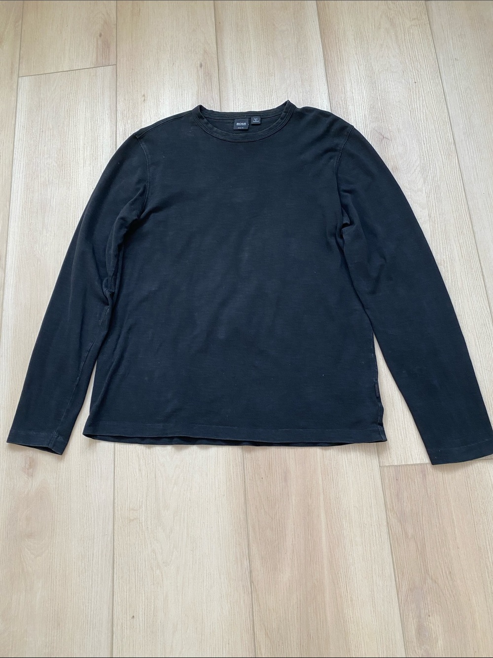 Boss Men's Black Long Sleeve Crew Neck Shirt